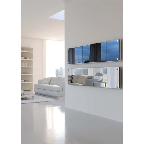 Hydronic Bathroom Radiator, Scirocco Dress, Wall Mount Bathroom Radiator with Hardened Glass or Mirror Scirocco Dress